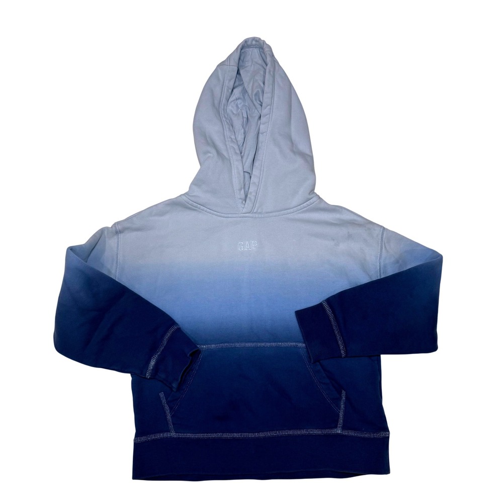 GAP Kids Hoodie Size 6-7 Ombre Blue Gradient Sweatshirt Pullover GUC Classic
